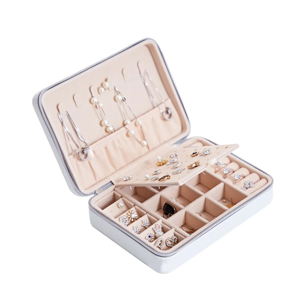 Double Layer Jewelry Box Necklace Earring Rings PU Leather Organizer Bracelet Travel Jewelry Storage Holder Case
Double Layer Jewelry Box Necklace Earring Rings PU Leather Organizer Bracelet Travel Jewelry Storage Holder Case