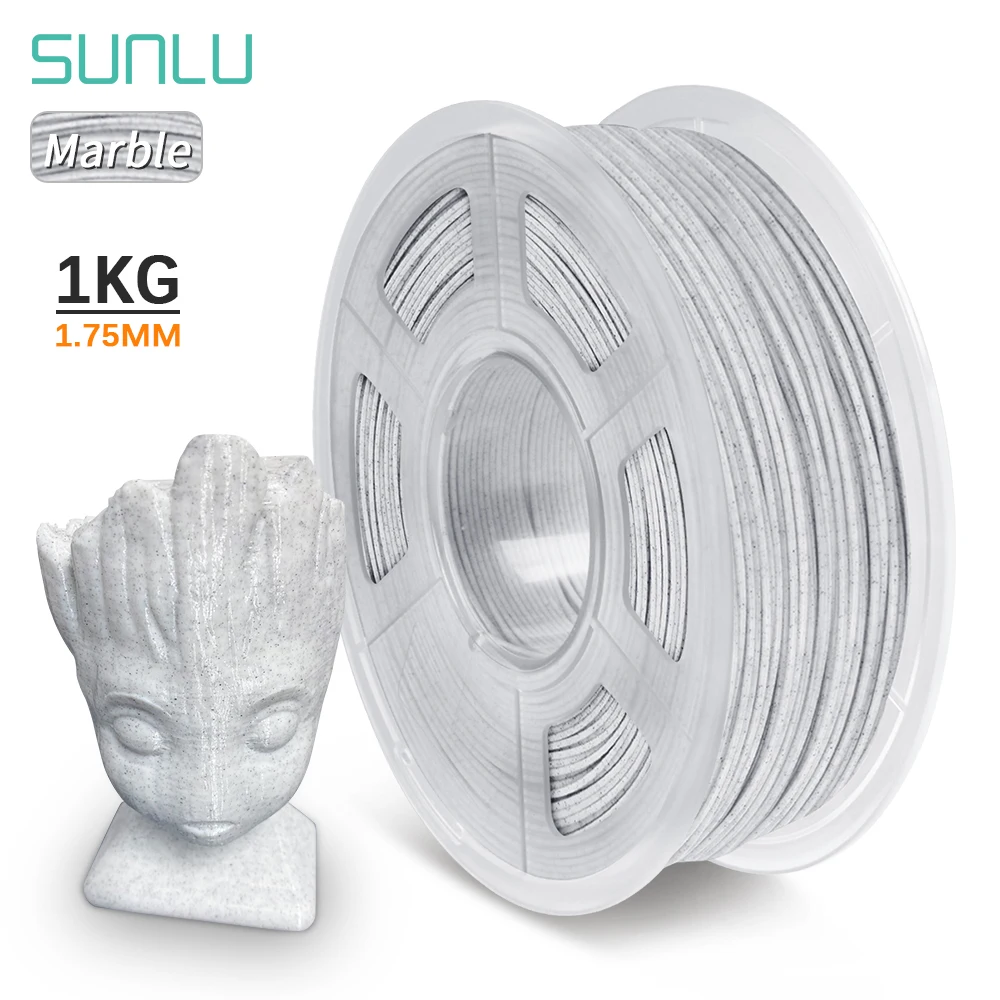 

SUNLU 3D Printer Filament Marble PLA 1KG 1.75MM 3D Printers Materials Marble texture Biodegradable Filaments Printing Materials