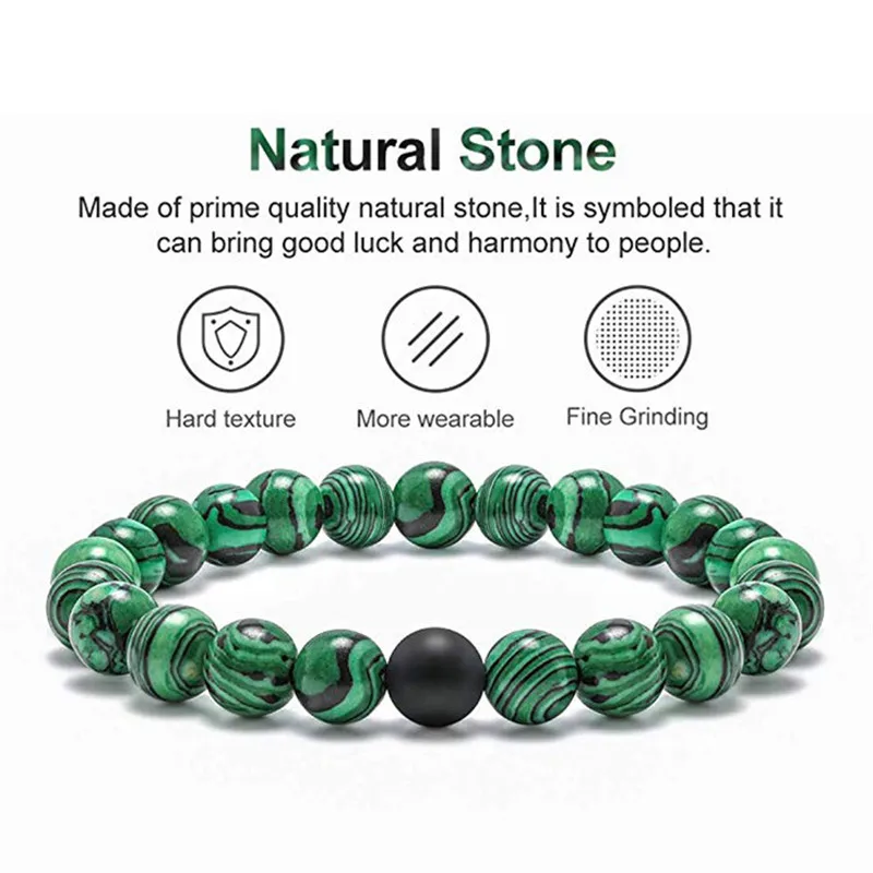 Fashion Women Bracelets New Malachite Frosted Stone Couple Bracelet DIY Jewelry Women Men Natural Loose Stone Beaded Bracelet
Fashion Women Bracelets New Malachite Frosted Stone Couple Bracelet DIY Jewelry Women Men Natural Loose Stone Beaded Bracelet