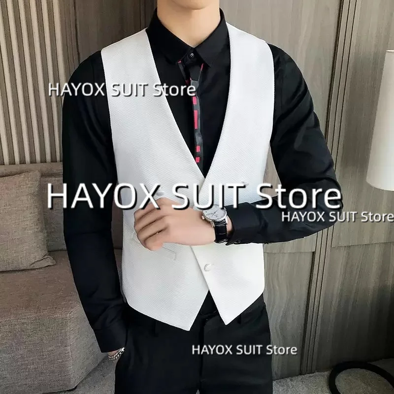 2022 Solid Color Men's Suit Vest Double Breasted Sleeveless Jackets Fashion Casual Waiter Waistcoat
2022 Solid Color Men's Suit Vest Double Breasted Sleeveless Jackets Fashion Casual Waiter Waistcoat