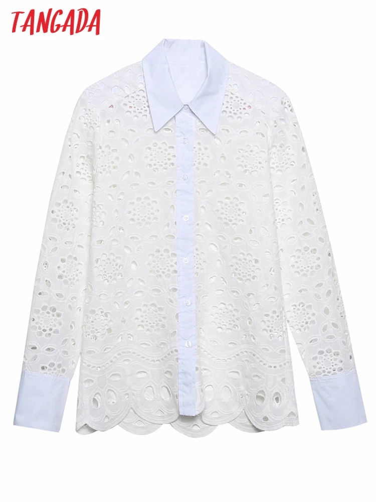 Tangada Women Hollow Out Embroidery Romantic Blouse Shirt Long Sleeve 2022 Chic Female Shirt Tops 6H66
Tangada Women Hollow Out Embroidery Romantic Blouse Shirt Long Sleeve 2022 Chic Female Shirt Tops 6H66