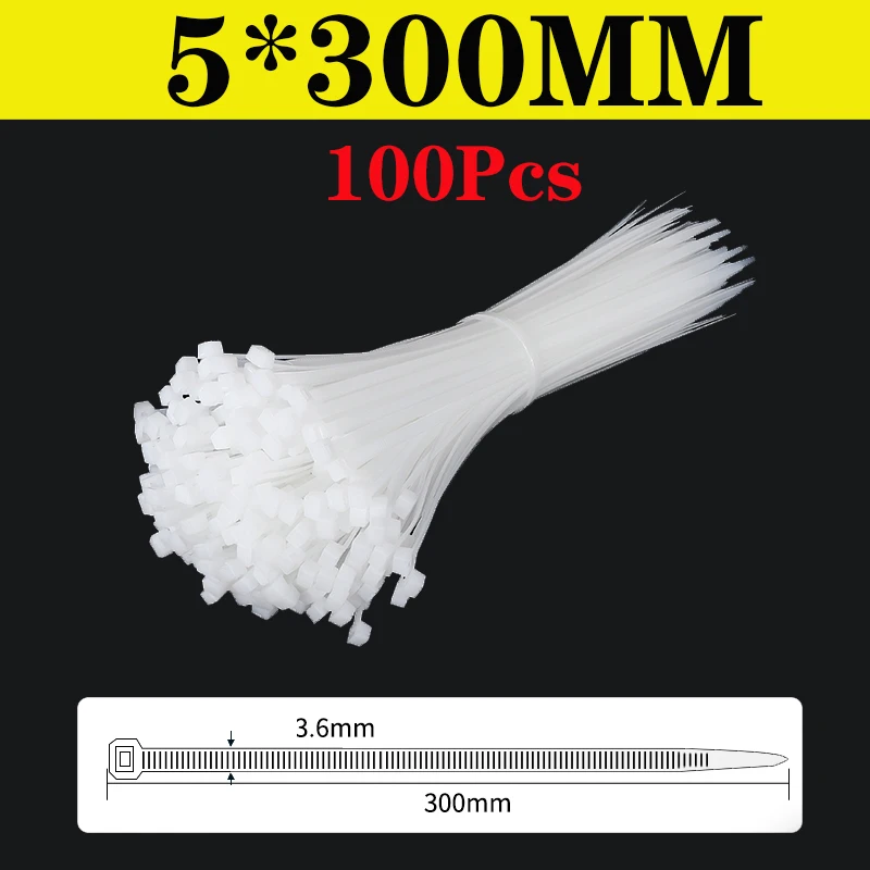 Самоблокирующиеся кабельные стяжки из нейлона 100 шт
Самоблокирующиеся кабельные стяжки из нейлона 100 шт