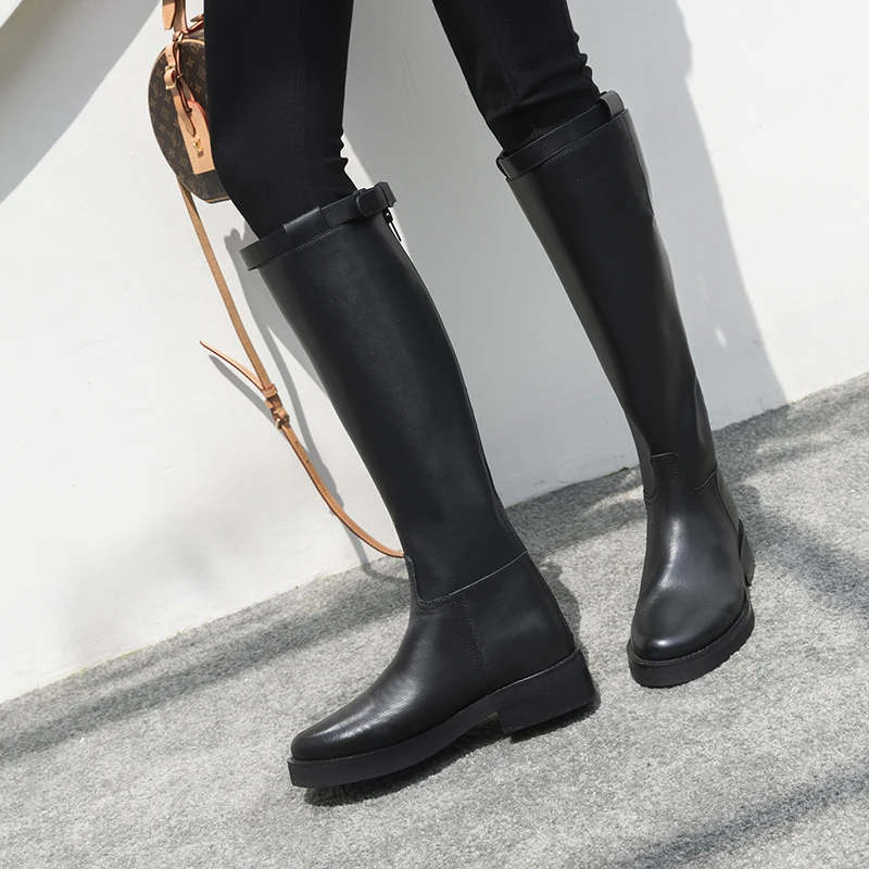 2022 Women Knee-high boots natural leather 22-25 cm cowhide modern boots full leather long Boots Buckle Back Zip Rider Boots
2022 Women Knee-high boots natural leather 22-25 cm cowhide modern boots full leather long Boots Buckle Back Zip Rider Boots