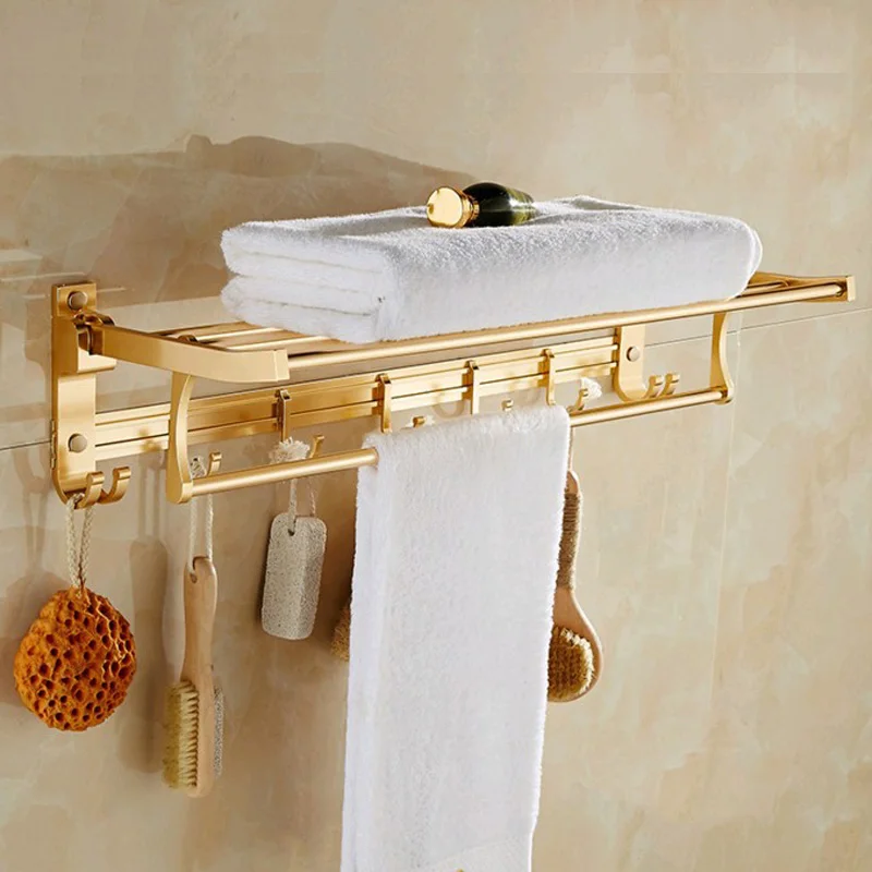 Aluminum Wall Mounted Gold Bath Towel Rack Active Bathroom Towel Holder Foldable Towel Shelf Bathroom Accessories
Aluminum Wall Mounted Gold Bath Towel Rack Active Bathroom Towel Holder Foldable Towel Shelf Bathroom Accessories