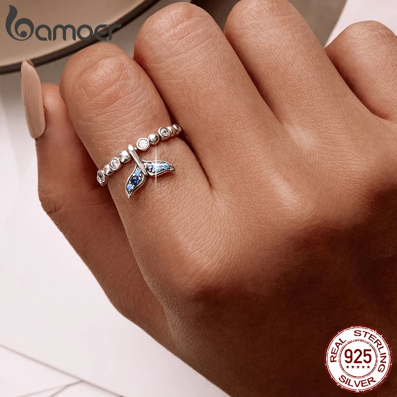Bamoer New 925 Sterling Silver Shining Fishtail Female Ring Size 6/7/8 Stackable Bubble Ring Women Statement Jewelry Gift
Bamoer New 925 Sterling Silver Shining Fishtail Female Ring Size 6/7/8 Stackable Bubble Ring Women Statement Jewelry Gift