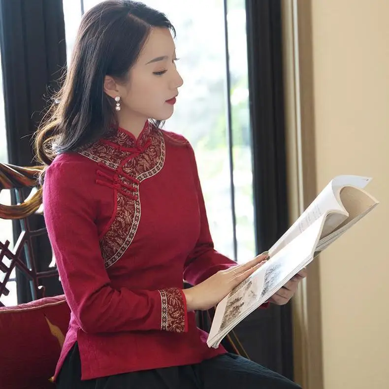 2023 autumn new chinese trditional hanfu blouse women vintage elegant qipao top retro blouse vintage cheongsam top a644
2023 autumn new chinese trditional hanfu blouse women vintage elegant qipao top retro blouse vintage cheongsam top a644
