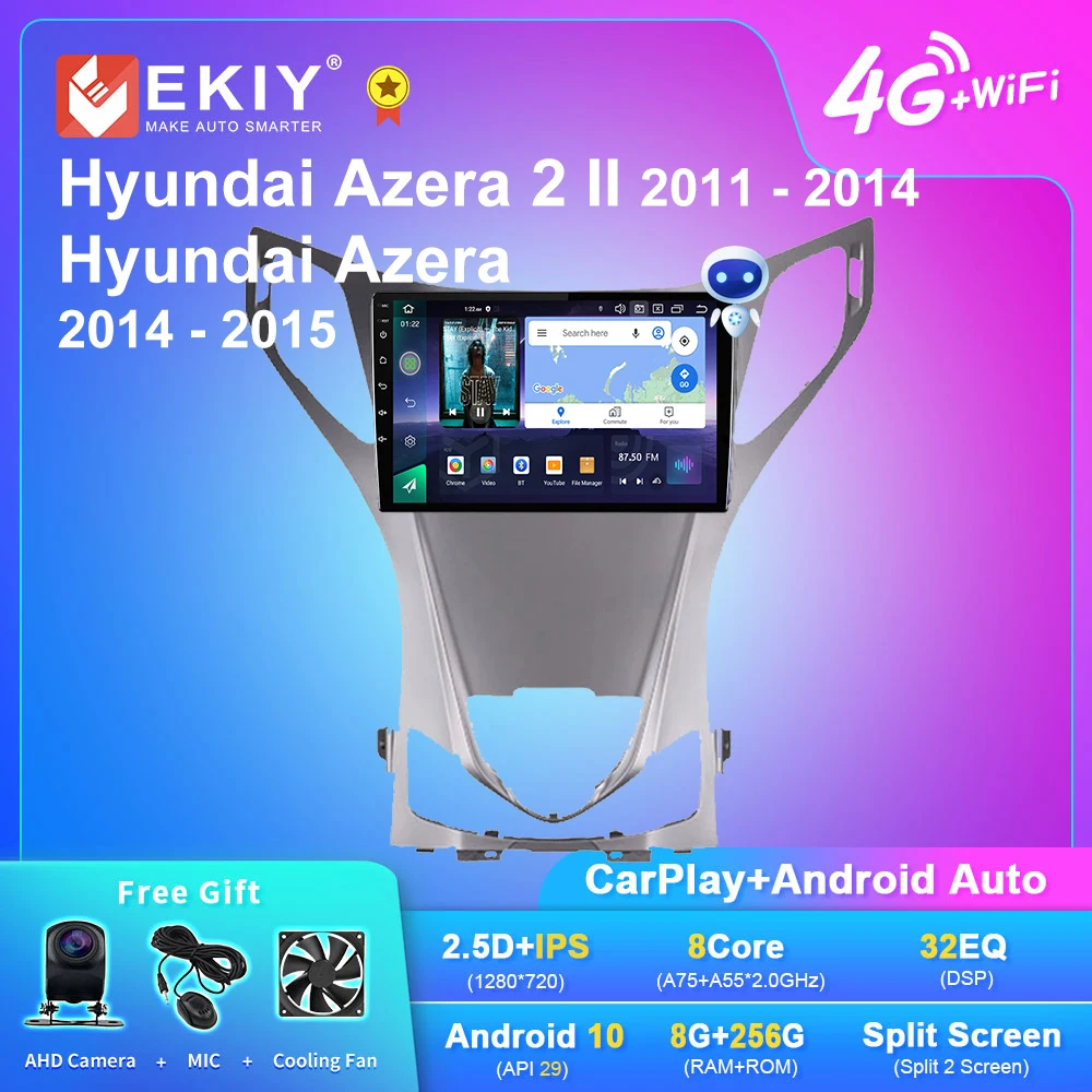 EKIY Q7 Android автомобильное радио для Hyundai Azera 2 II 2011 - 2014 для Hyundai Azera 2014 - 2015 GPS Navi 1280*720 IPS DSP Carplay DVD
EKIY Q7 Android автомобильное радио для Hyundai Azera 2 II 2011 - 2014 для Hyundai Azera 2014 - 2015 GPS Navi 1280*720 IPS DSP Carplay DVD