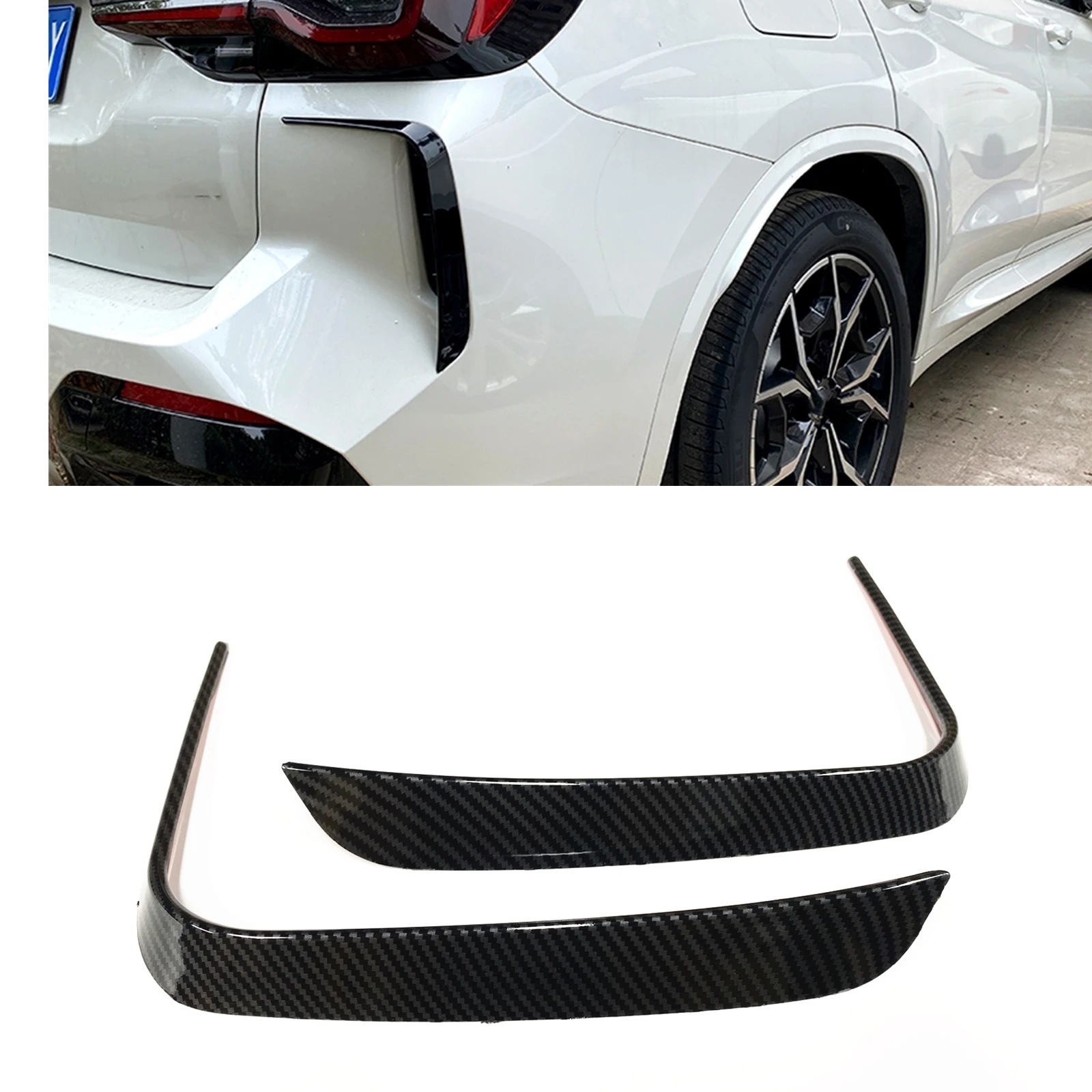 For BMW X3 X3M G01 M Pack 2022 Carbon Fiber Look Rear Bumper Side Spoiler Trim Air Vent Boot Intake Brow Eyebrow Splitter Canard
For BMW X3 X3M G01 M Pack 2022 Carbon Fiber Look Rear Bumper Side Spoiler Trim Air Vent Boot Intake Brow Eyebrow Splitter Canard