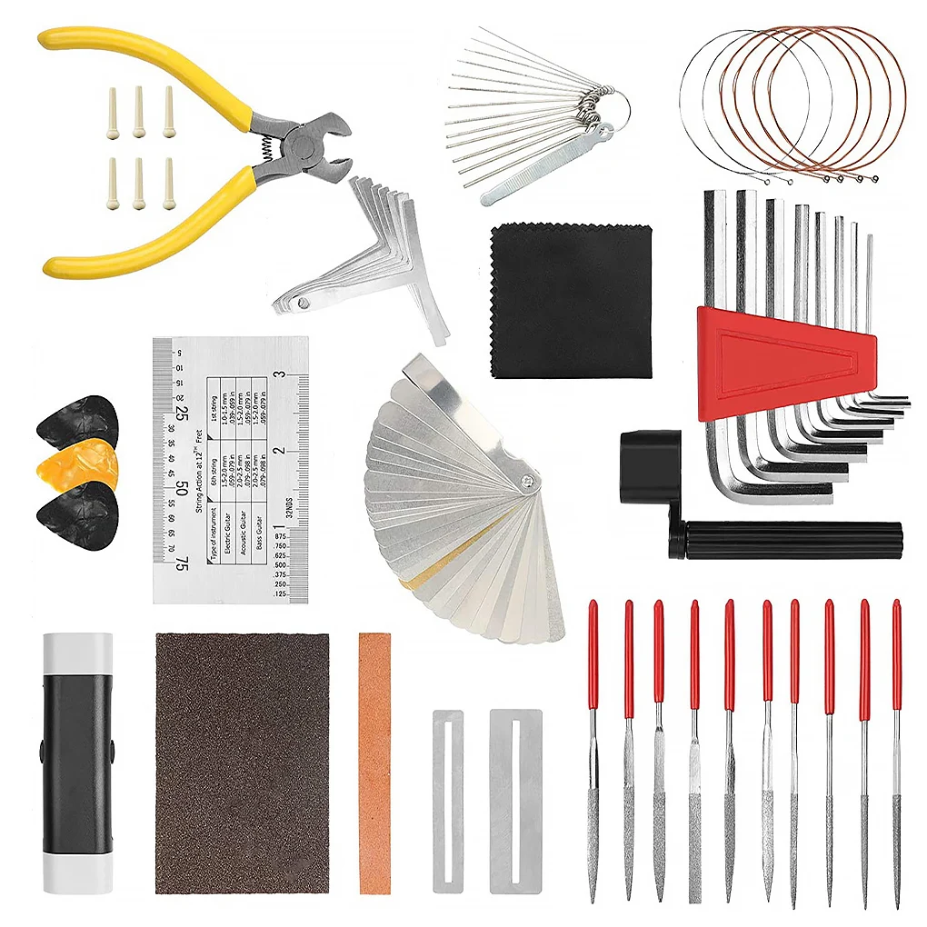 54 шт. инструменты для гитары, линейка, измерительный инструмент, набор шестигранных гаечных ключей, аксессуары для ухода за электрогитарой
54 шт. инструменты для гитары, линейка, измерительный инструмент, набор шестигранных гаечных ключей, аксессуары для ухода за электрогитарой