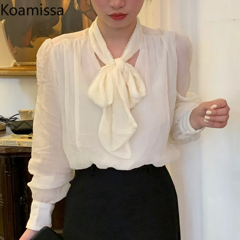 Женская блузка с бантом Koamissa, элегантная офисная рубашка с V-образным вырезом и длинным рукавом, Повседневная белая блузка на весну и осень, ...
Женская блузка с бантом Koamissa, элегантная офисная рубашка с V-образным вырезом и длинным рукавом, Повседневная белая блузка на весну и осень, ...