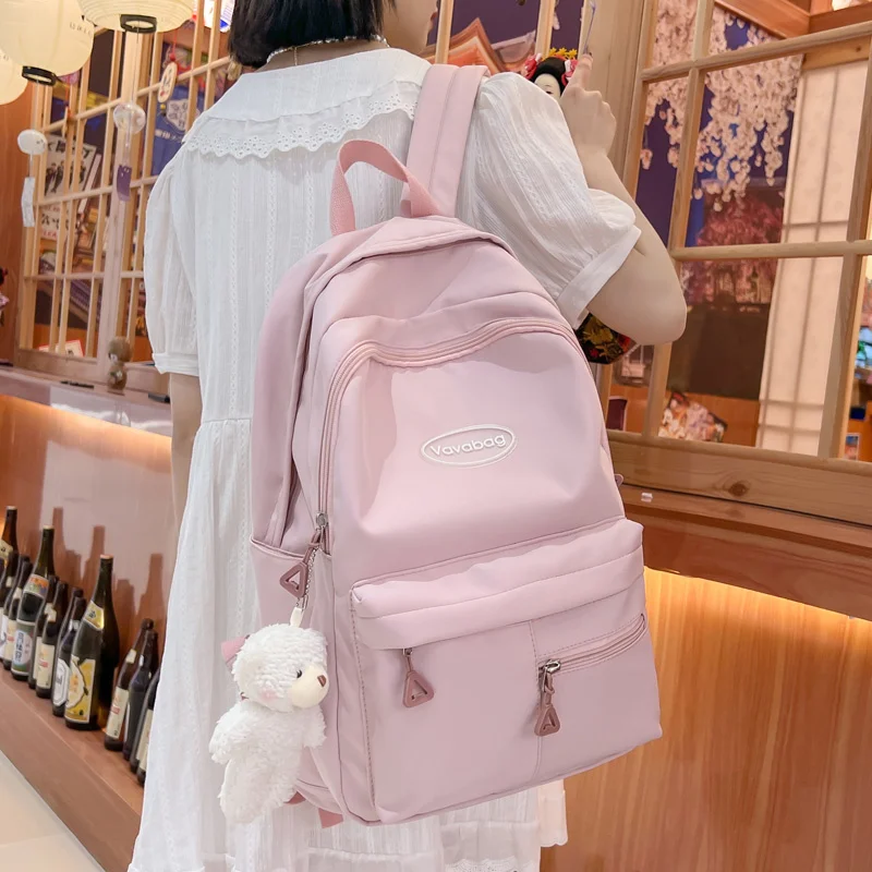 Solid Color Multi-pocket Nylon Women Backpack Female Large Capacity Travel Bag Preppy Big Schoolbag Kawaii Girl Laptop Backpacks
Solid Color Multi-pocket Nylon Women Backpack Female Large Capacity Travel Bag Preppy Big Schoolbag Kawaii Girl Laptop Backpacks