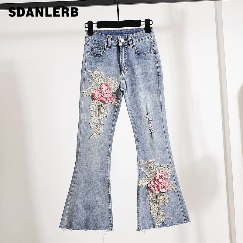 2022 Spring Autumn New Machine Embroidery High Waist Denim Flare Pants Slimming Slim Fit Bootcut Trousers Jeans for Women
2022 Spring Autumn New Machine Embroidery High Waist Denim Flare Pants Slimming Slim Fit Bootcut Trousers Jeans for Women