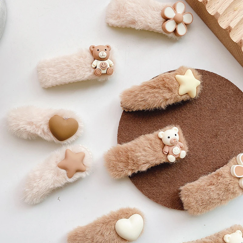 2Pcs Plush Hair Clips Wanter Warm Velvet Hairpins Milk Coffee Faux Fur Bear Star Barrettes Hair Accessories Soft Fluffy Headress 
2Pcs Plush Hair Clips Wanter Warm Velvet Hairpins Milk Coffee Faux Fur Bear Star Barrettes Hair Accessories Soft Fluffy Headress