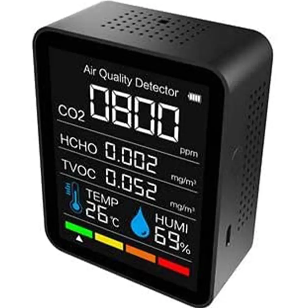 

Многофункциональный 3 в 1 измеритель CO2 цифровой тестер температуры и влажности углекислого газа TVOC HCHO детектор монитор качества воздуха