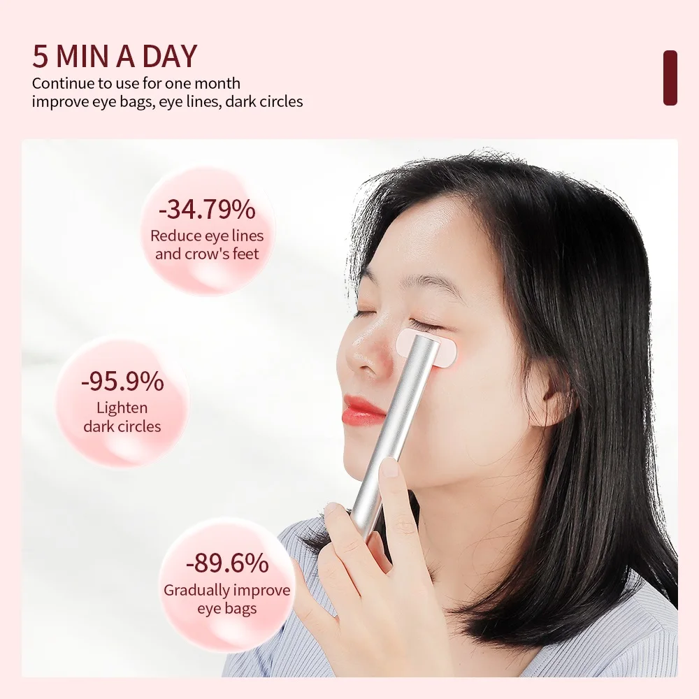 

Tighten Hot Compress Reduce Eye Bags Dark Circles 4 In 1 EMS Microcurrent Eye Massager Red Light Sonic Vibration Anti-Aging Skin