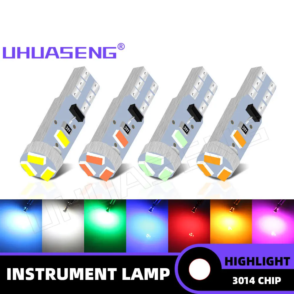 

UHUASENG 10x неполярный светодиодный T5 73 74 17 лампа приборной панели W3W пластинчатая панель нео-клиновидный Индикатор сигнальная лампа для автомобиля светильник 3014
