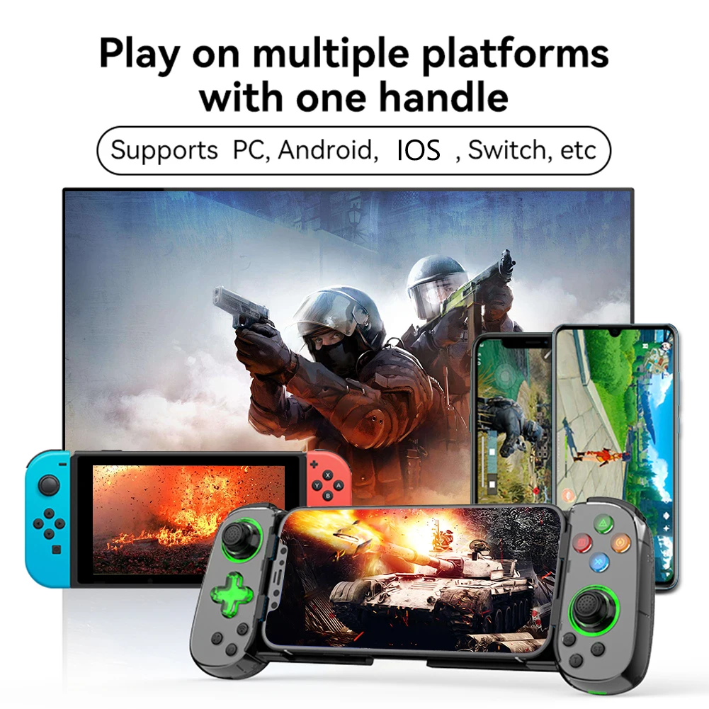 

For Mobile Phone Android iOS Game Controller Backlight Button Wireless Games Handle Bluetooth-compatible 5.0 for PS4 Switch