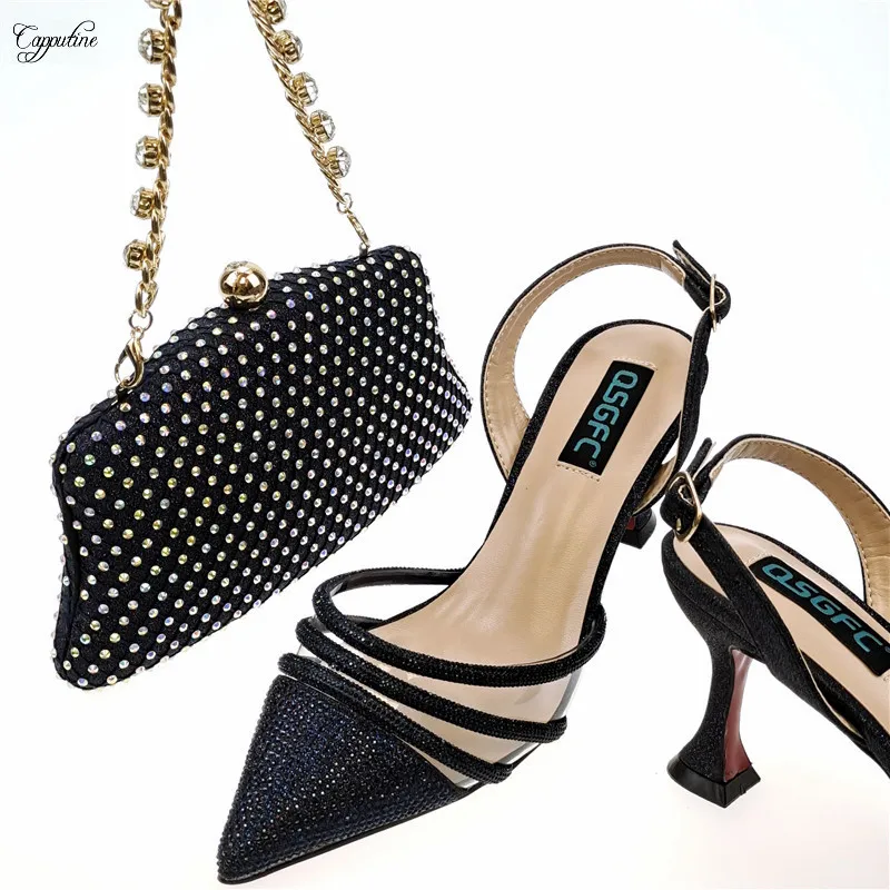 Navy Blue Woman Shoes And Bag Set 2023 Ladies Stone High Heels Pumps Match With Handbag Sandals Clutch Purse For Party QSL056
Navy Blue Woman Shoes And Bag Set 2023 Ladies Stone High Heels Pumps Match With Handbag Sandals Clutch Purse For Party QSL056