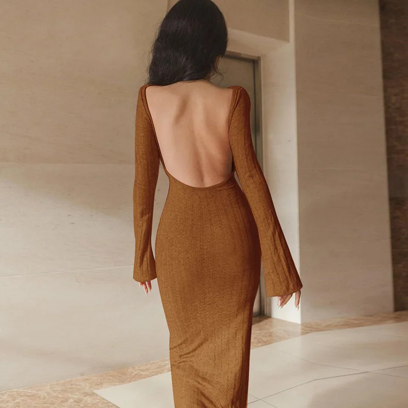 Sylph Summer Sexy Y2K Clothes Long Sleeves Backless Bodycon Maxi Dresses For Women 2022 Elegant Outfits Club Party Birthday 
Sylph Summer Sexy Y2K Clothes Long Sleeves Backless Bodycon Maxi Dresses For Women 2022 Elegant Outfits Club Party Birthday