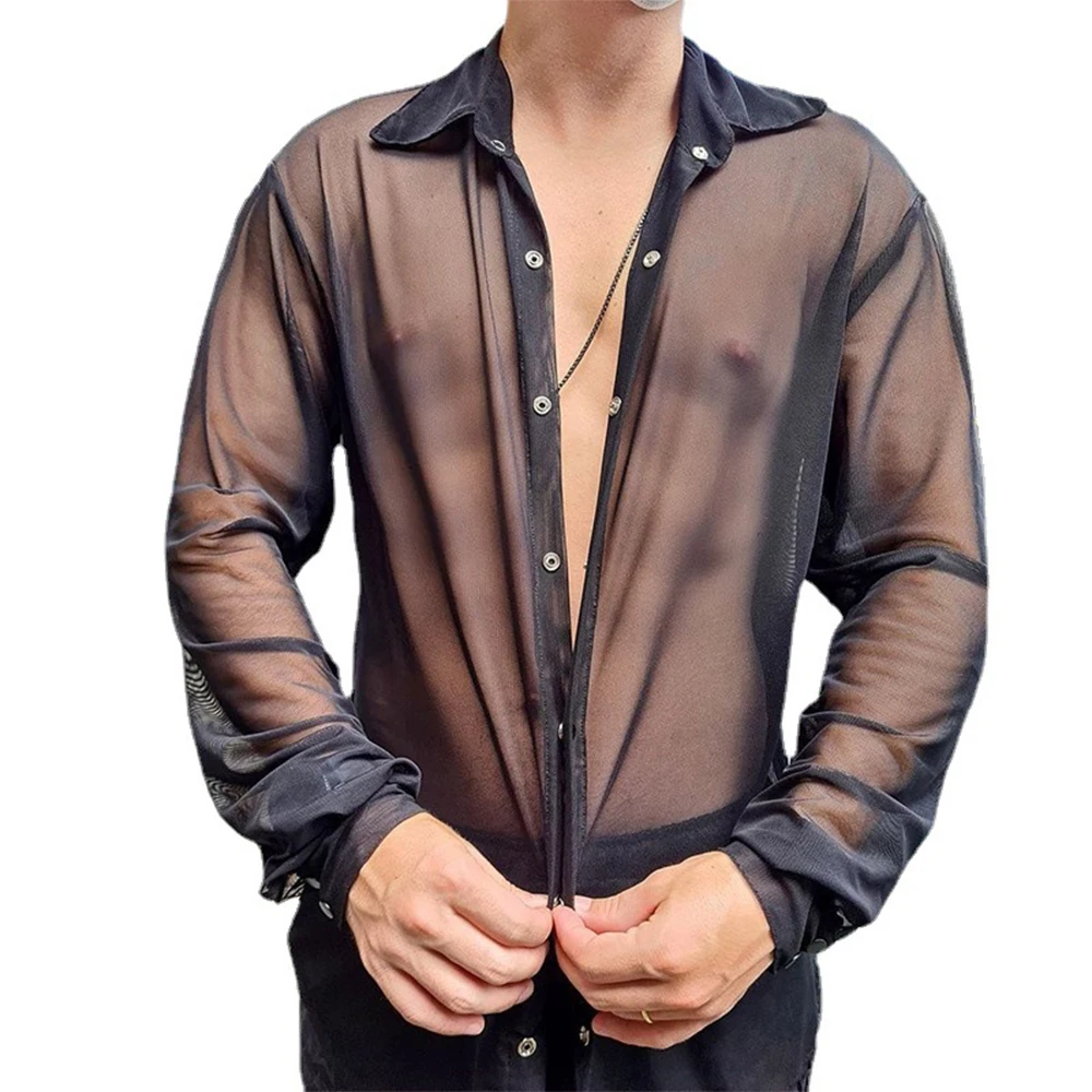 Hot Sexy Stylish Mesh Shirt Men Sheer Long Sleeve Button Lapel Shirts See Through T Shirt 2022 New Camisa Tops Party Clubwear
Hot Sexy Stylish Mesh Shirt Men Sheer Long Sleeve Button Lapel Shirts See Through T Shirt 2022 New Camisa Tops Party Clubwear