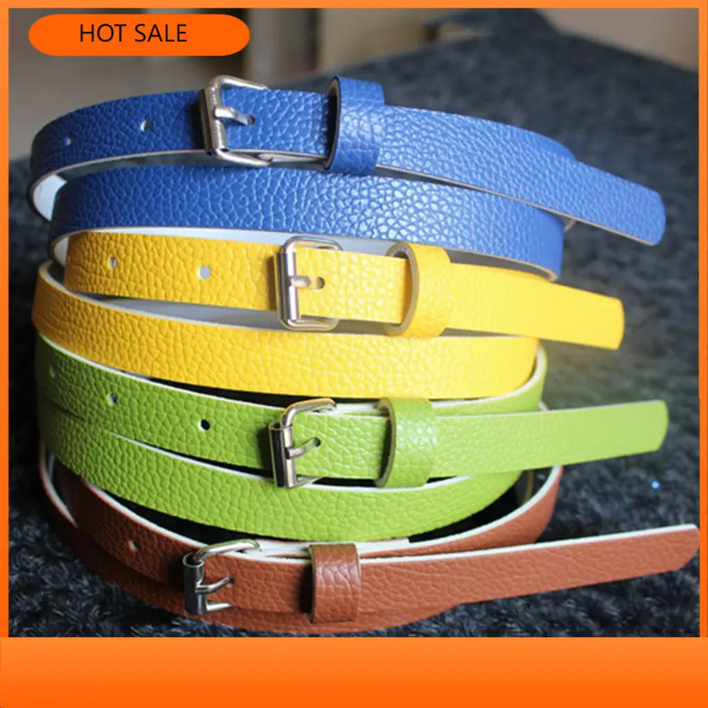 Girl Lady Belt Narrow Thin Leather Waistband Belt Women Accessories 9 Candy Colors Metal Buckle Belt for Woman
Girl Lady Belt Narrow Thin Leather Waistband Belt Women Accessories 9 Candy Colors Metal Buckle Belt for Woman