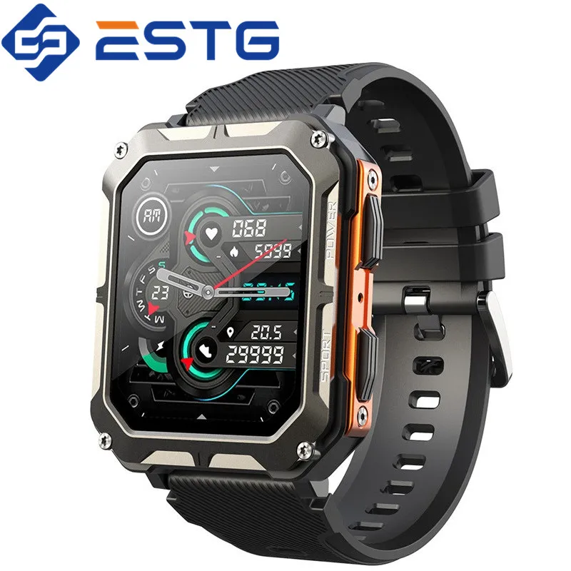 

Смарт-часы C20 PRO мужские с поддержкой Bluetooth и пульсометром, 1,83 дюйма