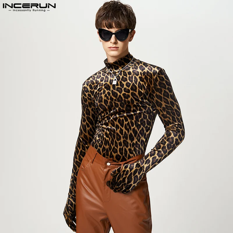 INCERUN Tops 2023 American Style Men Small High Neck Leopard Printing Pattern Fashion Party Nightclub Long Sleeve T-shirts S-5XL
INCERUN Tops 2023 American Style Men Small High Neck Leopard Printing Pattern Fashion Party Nightclub Long Sleeve T-shirts S-5XL