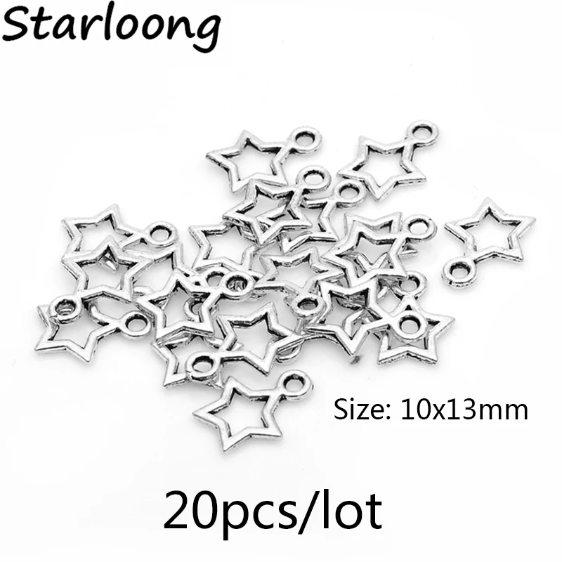 20pcs/lot Hot Promotion Alloy Star Charms Tibetan Silver 10*13mm Pendant for DIY jewelry making for Necklace
20pcs/lot Hot Promotion Alloy Star Charms Tibetan Silver 10*13mm Pendant for DIY jewelry making for Necklace