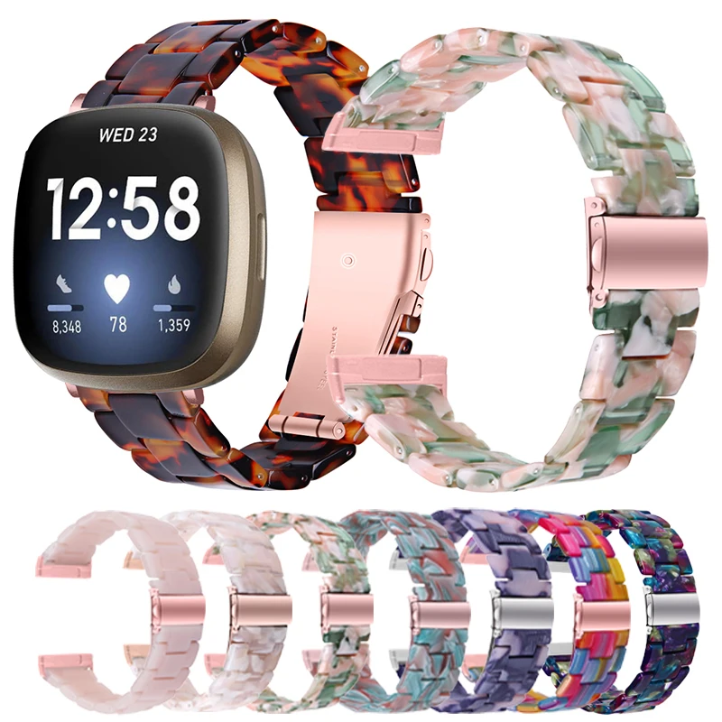 

Colorful Resin Watch Bands For Fitbit Versa 3 Watch Wrist Strap Correa for Fitbit Sense Strap Replacement Bracelet Accessories