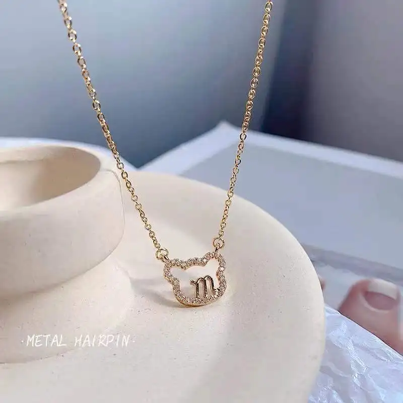 New M Bear Necklace Ladies Exquisite Zircon Pendant Clavicle Chain Necklace Jewelry for Ladies Gift
New M Bear Necklace Ladies Exquisite Zircon Pendant Clavicle Chain Necklace Jewelry for Ladies Gift