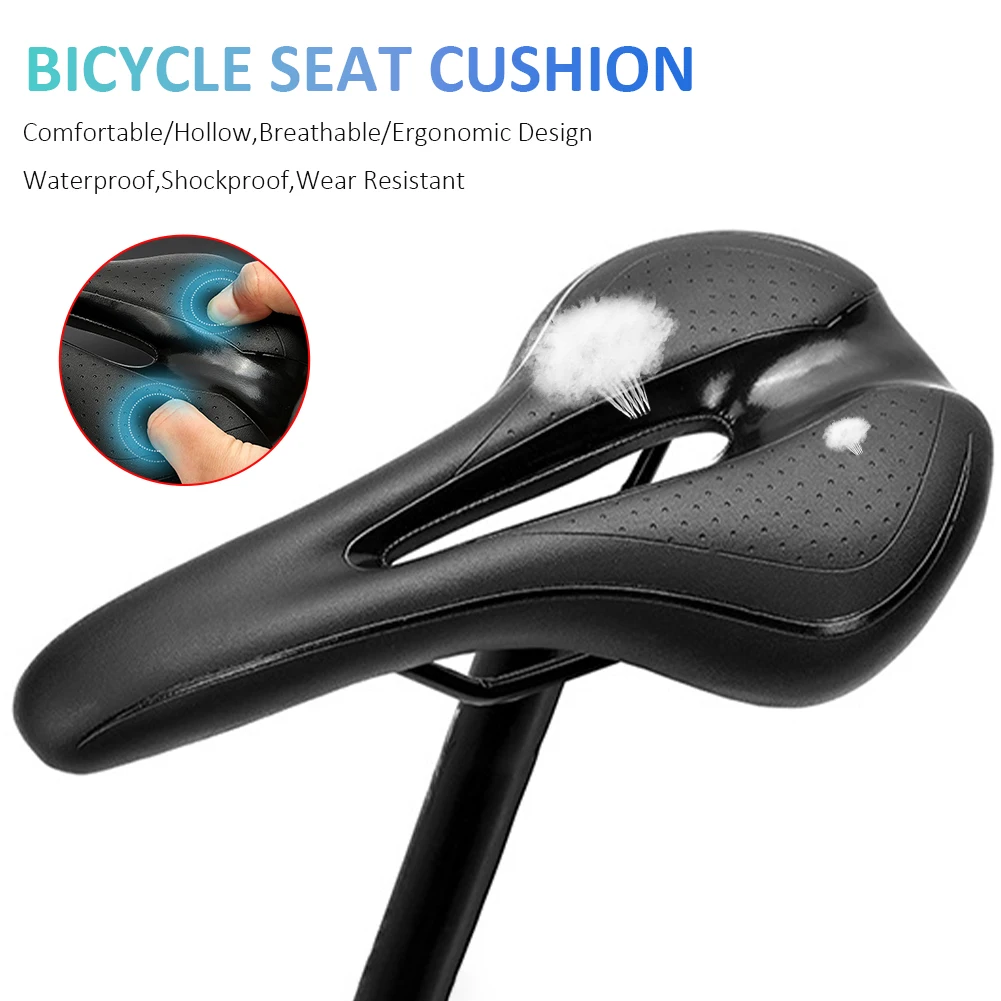 Hollow Comfort Bicycle Saddle Breathable Seat Cushion Shockproof Ergonomics MTB Road Bike Saddle Bike Accessories Promotion
Hollow Comfort Bicycle Saddle Breathable Seat Cushion Shockproof Ergonomics MTB Road Bike Saddle Bike Accessories Promotion