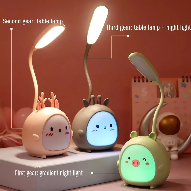 fashion cartoon deer cute led eye protection rechargeable desk lamp professional dimming student desk power saving
fashion cartoon deer cute led eye protection rechargeable desk lamp professional dimming student desk power saving