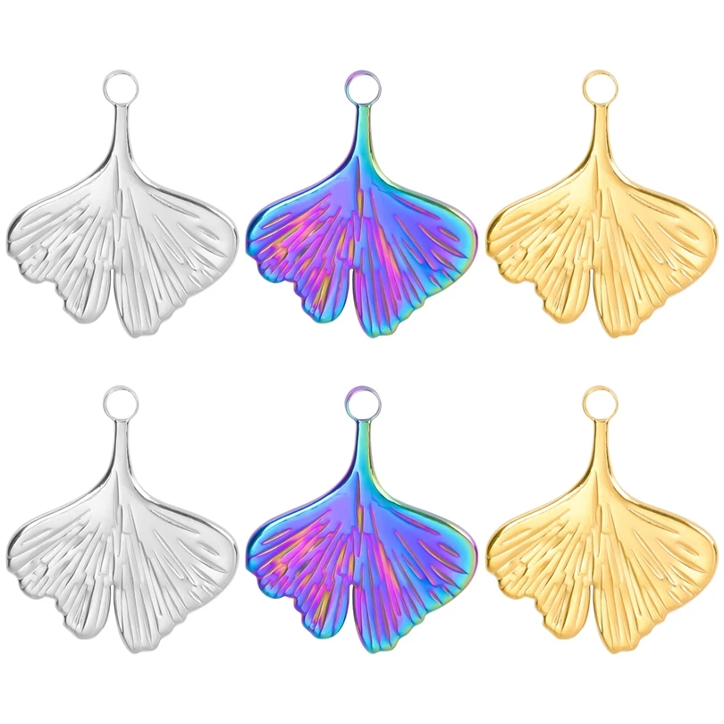 6pcs/Lot Ginkgo Leaf Charms For Jewelry Making Supplies Plant Accessories Stainless Steel Charm DIY Jewellry Findings Materials
6pcs/Lot Ginkgo Leaf Charms For Jewelry Making Supplies Plant Accessories Stainless Steel Charm DIY Jewellry Findings Materials