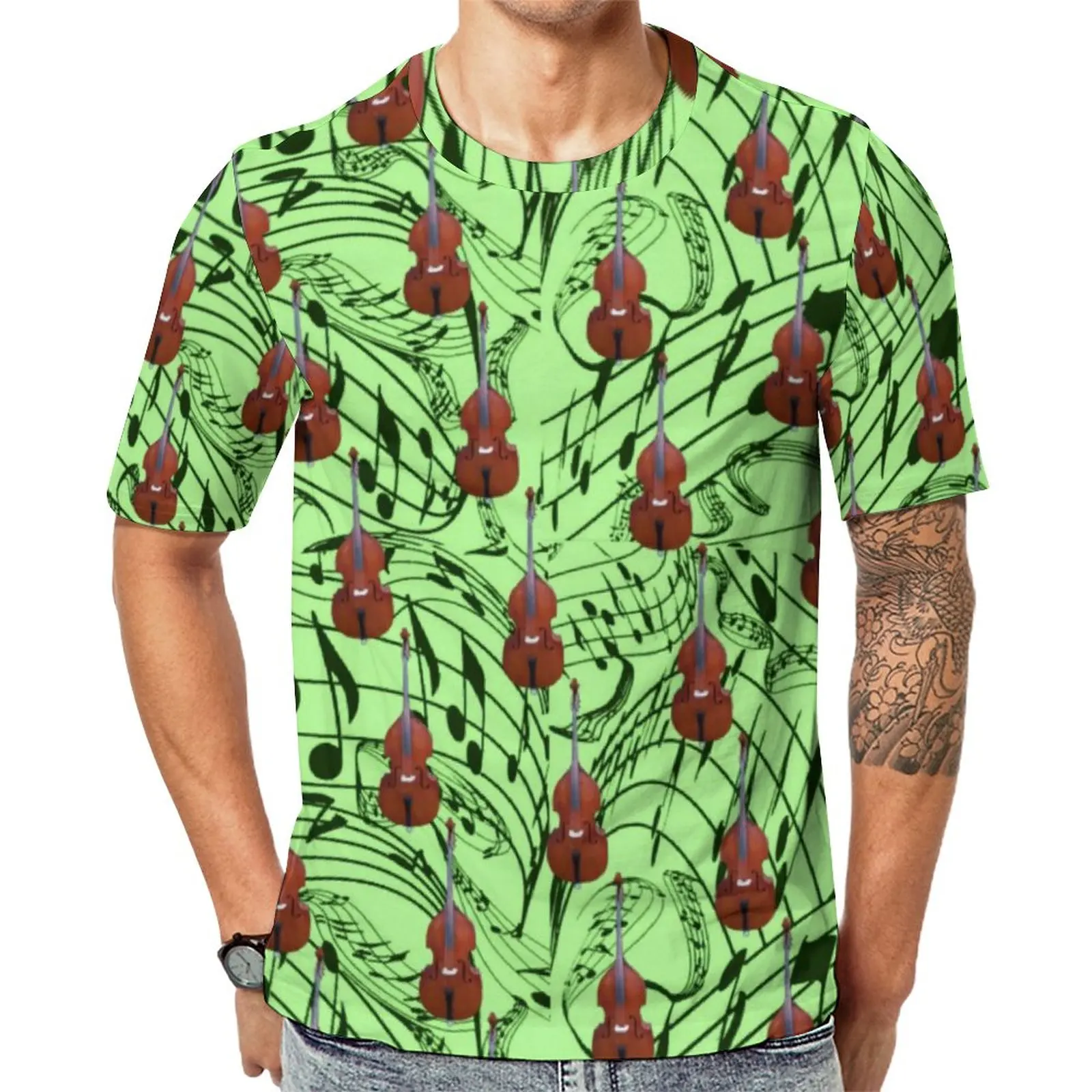 Зеленая футболка с принтом музыки и нот, кавайные футболки с принтом гитар, футболка в стиле ретро с круглым вырезом, летние мужские топы с г... 
Зеленая футболка с принтом музыки и нот, кавайные футболки с принтом гитар, футболка в стиле ретро с круглым вырезом, летние мужские топы с г...