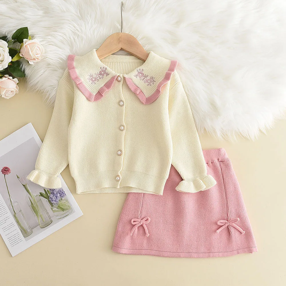 Baby Girls Sets Sweater Clothing Autumn Winter New Embroidery Suit Knit Cardigan Sweater + Short Skirt 2pcs Cute Kids Outfits
Baby Girls Sets Sweater Clothing Autumn Winter New Embroidery Suit Knit Cardigan Sweater + Short Skirt 2pcs Cute Kids Outfits