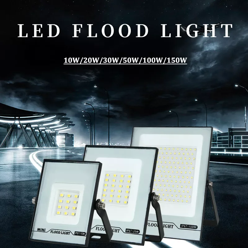 

Led Flood Light Projector 20W 30W 50W 100W 150W Waterproof Outdoor Spotlight For Garden Outside Garage Gate Housing Floodlights