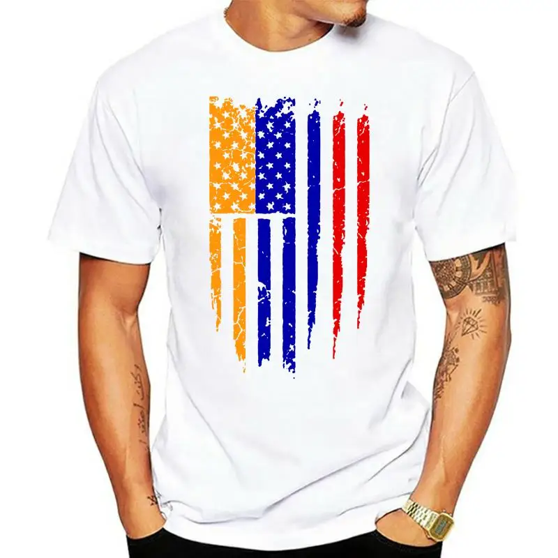 

Camiseta de manga corta para hombre, camisa con estampado de la bandera de los Estados Unidos, Arabia Saudita y Estados Unidos,