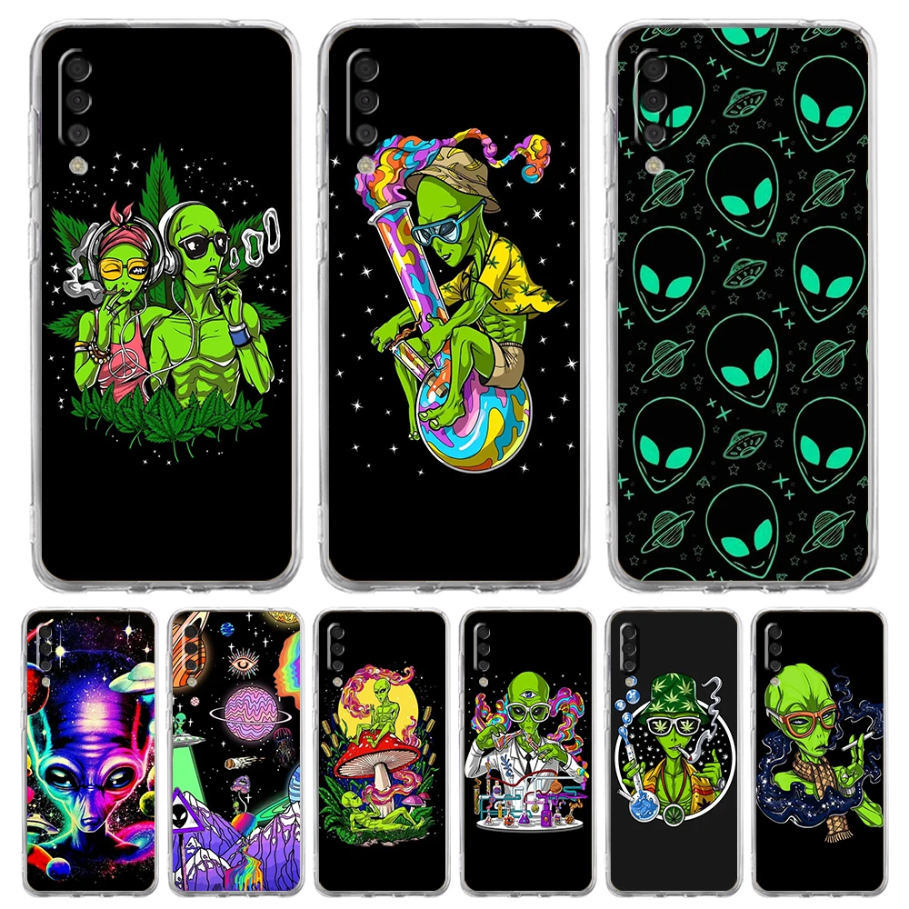 

Cartoon Alien Cute Transparent Phone Case for Samsung Galaxy A12 A22 A50 A70 A40 A10 A20 A30 A02 A03S A04 Cover Silicone Shell