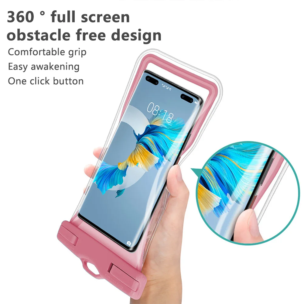

IPX8 Floating Airbag Touch Screen Smartphone Waterproof Pouch Portable Bag Waterproof Cell Phone Case for Phone under 7.2 Inches