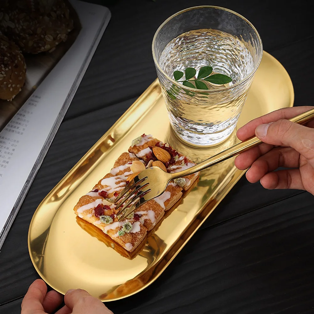 Stainless Steel Oval Serving Tray Dessert Plate Organizer For Jewelry Fruit Golden Tray For Bread Tart
Stainless Steel Oval Serving Tray Dessert Plate Organizer For Jewelry Fruit Golden Tray For Bread Tart