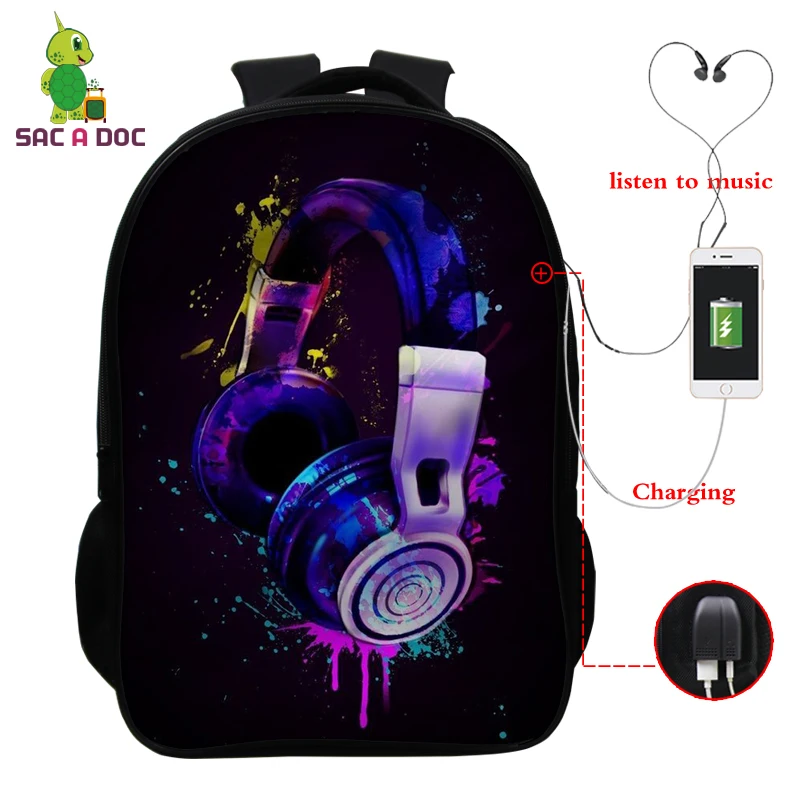 Earphone Gaming 3d Backpacks for Boys Girls School Bag Teenager Laptop Back Pack Women Rucksack I Love Music Usb School Backpack
Earphone Gaming 3d Backpacks for Boys Girls School Bag Teenager Laptop Back Pack Women Rucksack I Love Music Usb School Backpack