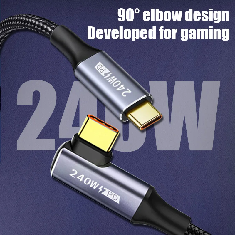 240W USB Type C Super-Fast Charge Single Elbow PD Cable for Huawei P40 P30 Fast Charing Data Cord for Xiaomi Oneplus Realme POCO 
240W USB Type C Super-Fast Charge Single Elbow PD Cable for Huawei P40 P30 Fast Charing Data Cord for Xiaomi Oneplus Realme POCO