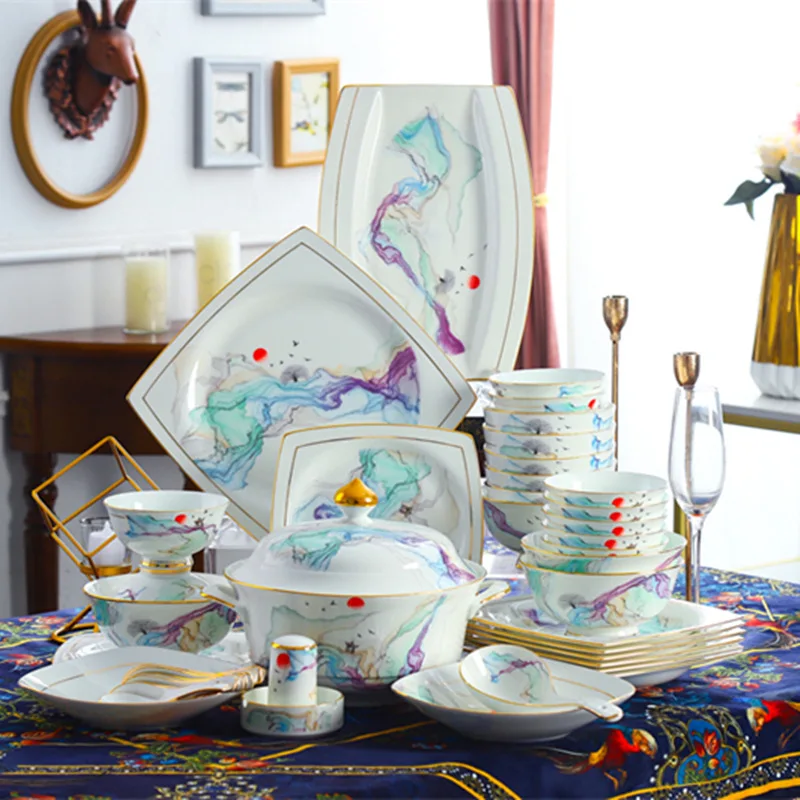 Jinxiangyu 60 костяная китайская миска для риса блюдо Цзиндэчжэнь керамическая посуда набор домашний свадебный подарок 
Jinxiangyu 60 костяная китайская миска для риса блюдо Цзиндэчжэнь керамическая посуда набор домашний свадебный подарок