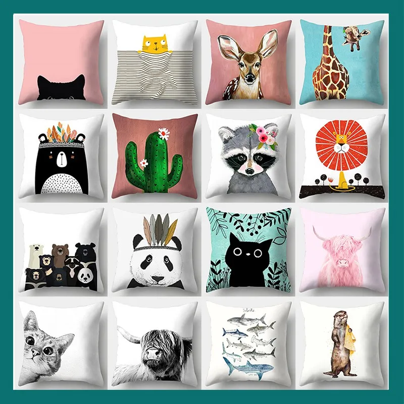 Funny Animals Pillowcase 45cmX45cm Square Sofa Pillow Cover Cute Animal Cushion cover
Funny Animals Pillowcase 45cmX45cm Square Sofa Pillow Cover Cute Animal Cushion cover