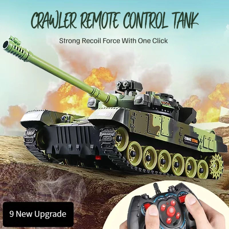 

RC Tanks Large 2.4G 9 Channels Sound Effects Tracked Remote Control Battle War Tank Simulated Toys for Boys Men's Children's Toy