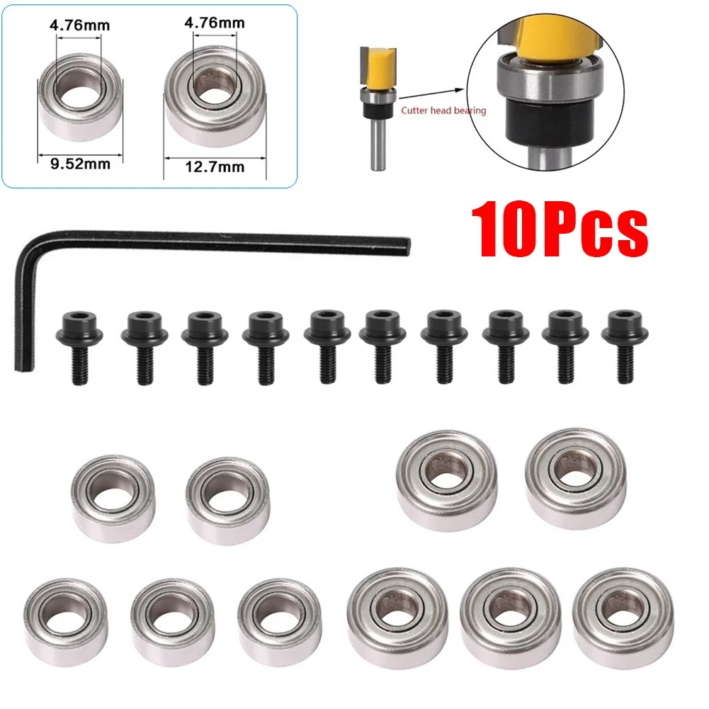 10pcs Router Bits Top Mounted Ball Bearings Guide For Router Bit Bearing Repair Woodworking Tools Herramientas Milling Cutter
10pcs Router Bits Top Mounted Ball Bearings Guide For Router Bit Bearing Repair Woodworking Tools Herramientas Milling Cutter