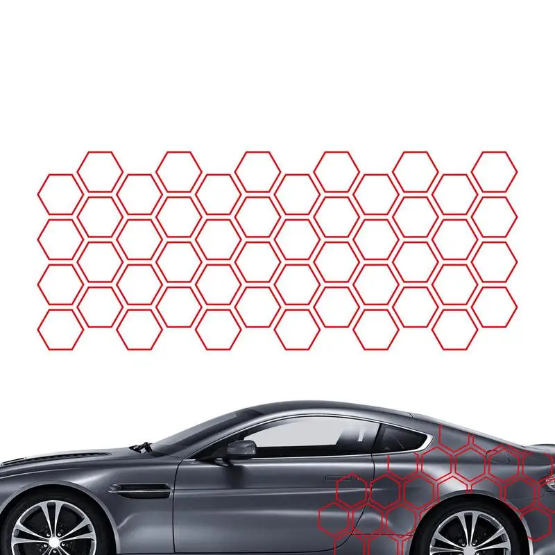 

Honeycomb Graphics Car Vinyls Decal Scratch Hiddens Self-Adhesive Decal 50*200cm/19.68*78.74in Hexagon Honeycomb Car Full Wrap