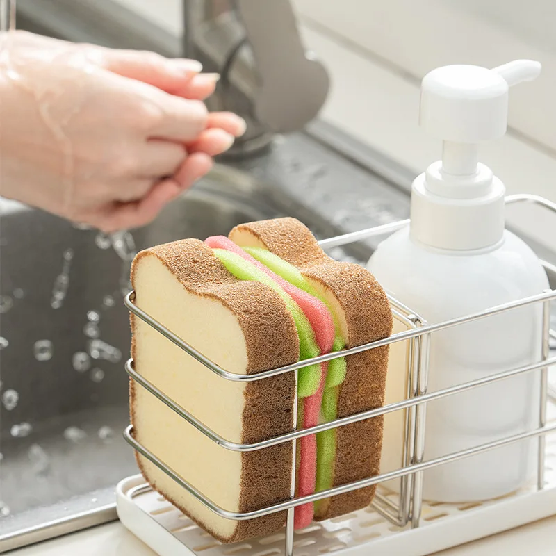 

Household Creative Toast Sandwich Sponges Washable Scrubber Tools For Pots Dishes Kitchen Accessories Cleaning Gadget
