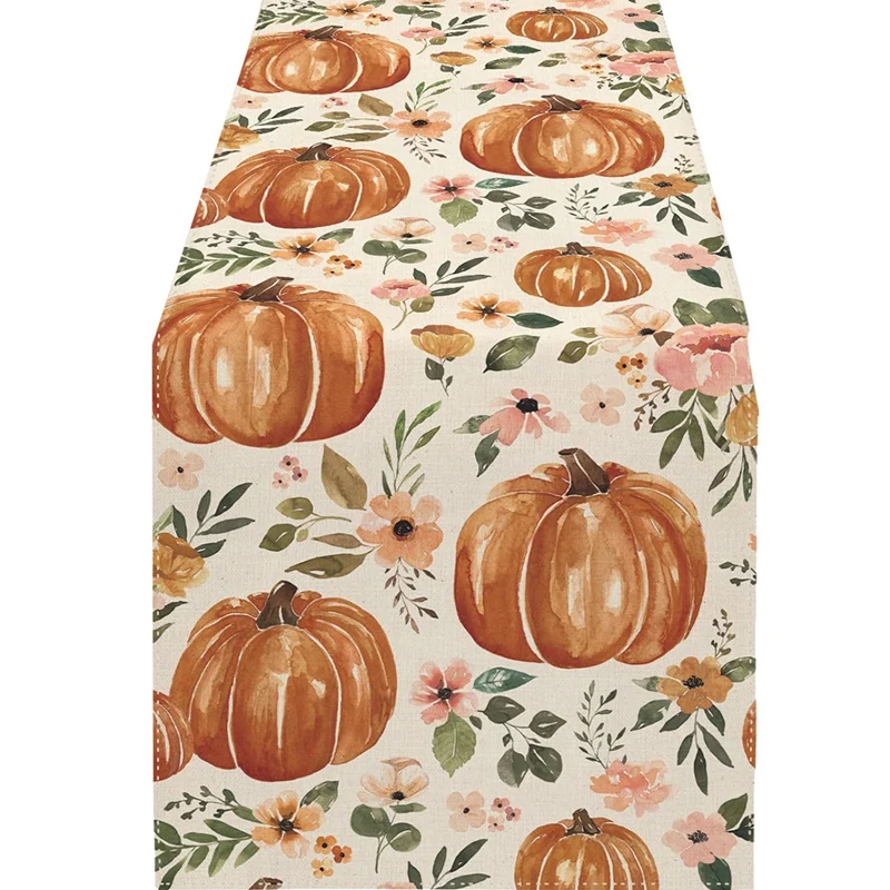 Fall Pumpkin Table Runner, Autumn Thanksgiving Floral Table Runners For Kitchen Dining Coffee Or Indoor And Outdoor
Fall Pumpkin Table Runner, Autumn Thanksgiving Floral Table Runners For Kitchen Dining Coffee Or Indoor And Outdoor