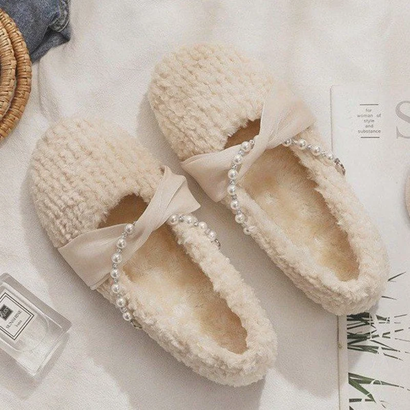 Autumn Winter 2022 Fur Shoes Women's Flat Pearl Ribbon Shoes Women Cotton Shoes Warm Slip on Shoes for Women Loafers Flats
Autumn Winter 2022 Fur Shoes Women's Flat Pearl Ribbon Shoes Women Cotton Shoes Warm Slip on Shoes for Women Loafers Flats